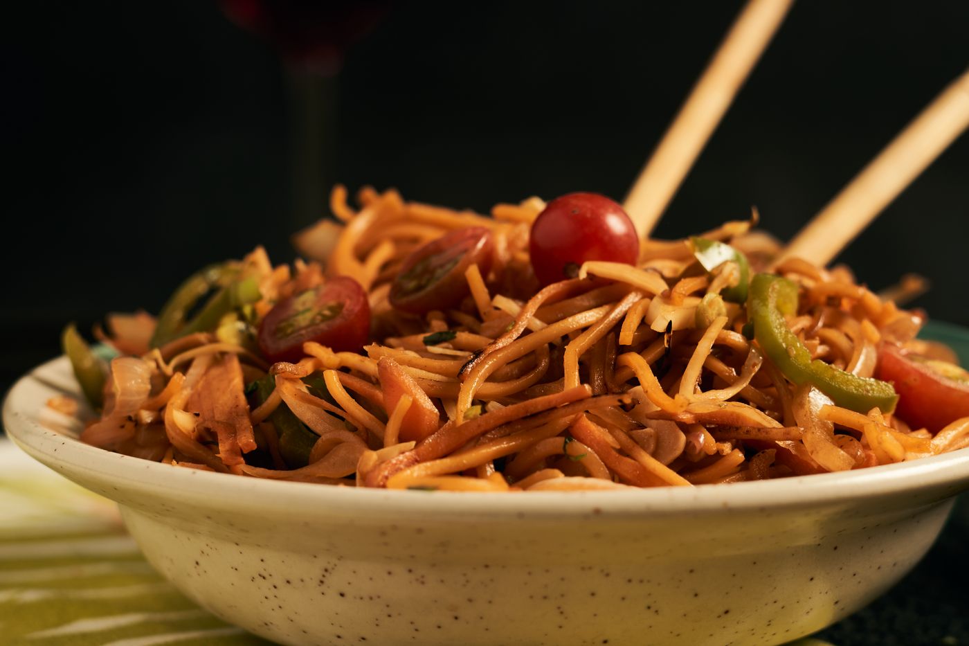 Chef-plated Asian dish